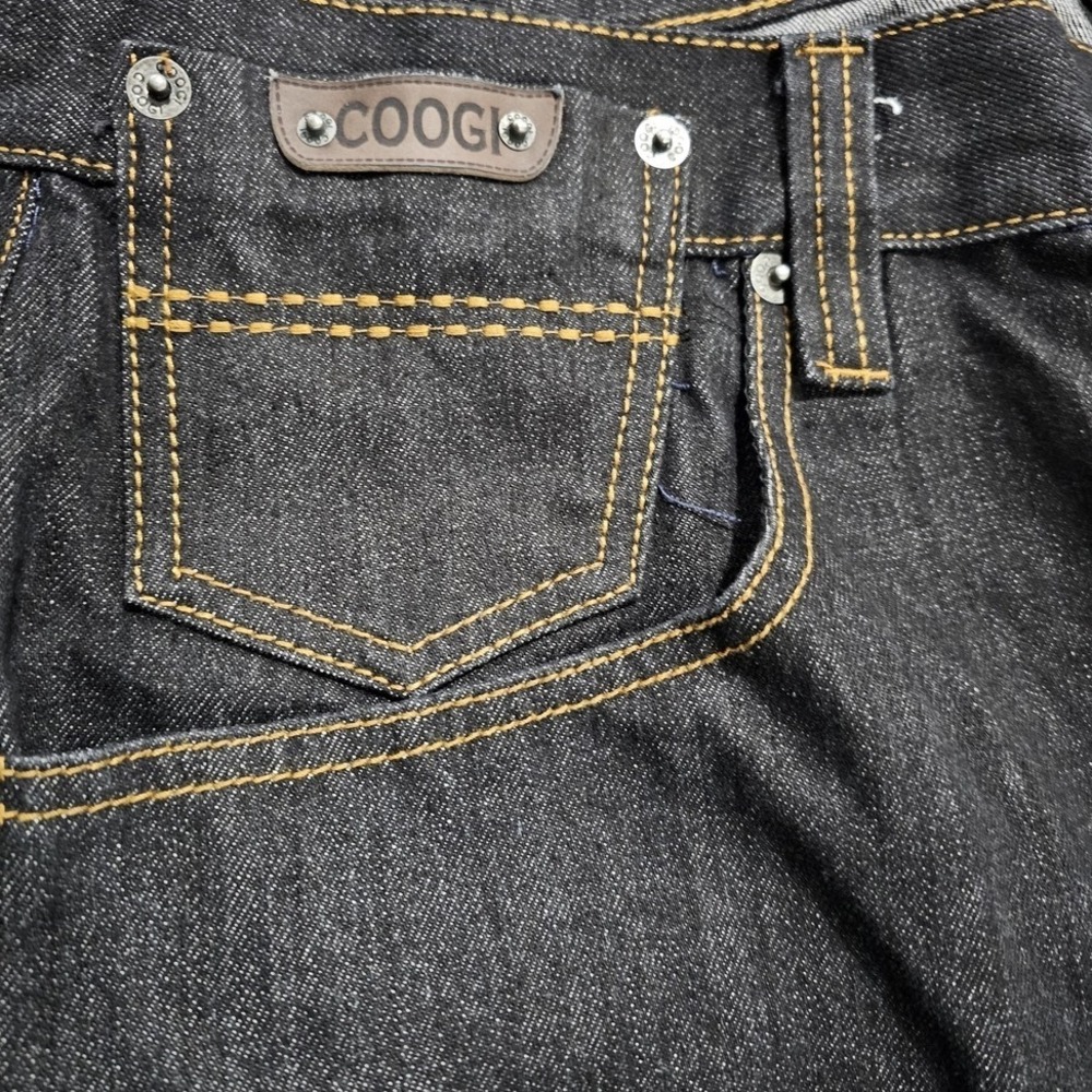 COOGI Mens Dark Wash Blue Jeans Size 44 Straight Leg Embroidered Logo Denim Y2K - Picture 4 of 12